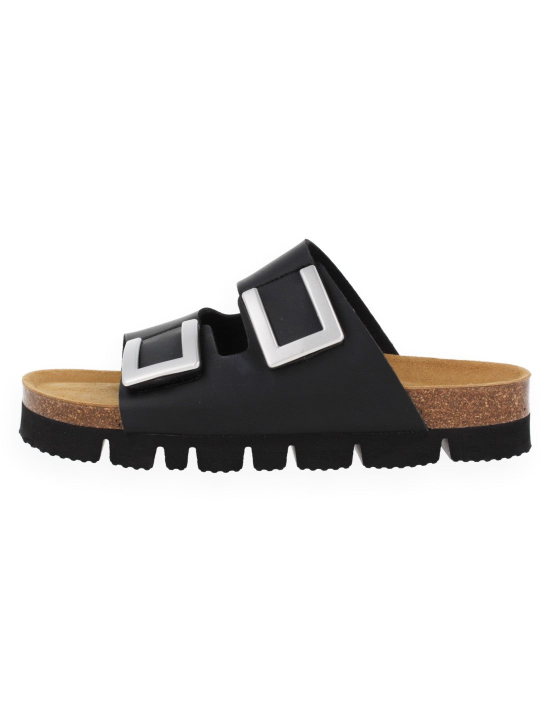 Sandália Mónaco 2 Tiras Velcro (Preto)