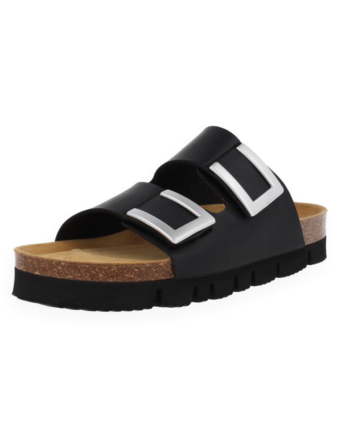 Sandália Mónaco 2 Tiras Velcro (Preto)